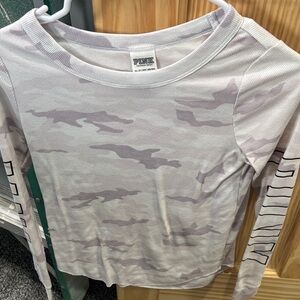 PINK Victoria's Secret White Ribbed Top